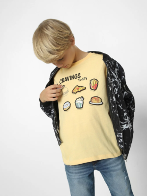 BOYS BEIGE GRAPHIC PRINT T-SHIRT