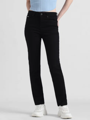 BLACK HIGH RISE SLIM FIT JEANS