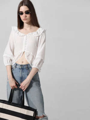 WHITE PETER PAN COLLAR TOP