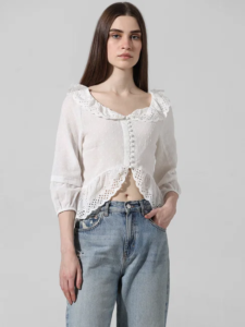 WHITE PETER PAN COLLAR TOP