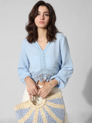 BLUE LACE COTTON TOP