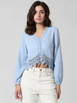 BLUE LACE COTTON TOP