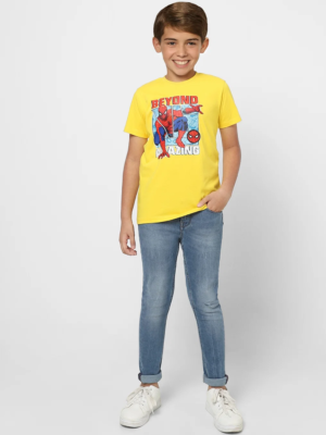 BOYS BLUE X MARVEL BLUE SPIDER MAN POLO T-SHIRT