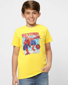 BOYS BLUE X MARVEL BLUE SPIDER MAN POLO T-SHIRT