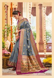 BEAUTIFUL SOFT PURE BANARASI SILK Paithani style SAREE WITH BEAUTIFUL WEAVING RICH PALLU